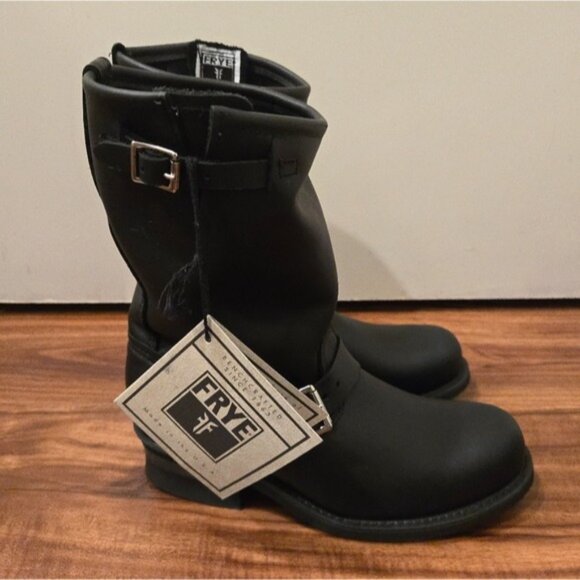 Frye Engineer 77 400 12R Womens Size 8.5 Leather Black Boots Made in USA 122025 - Picture 2 of 13